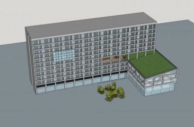 Sketchup办公模型|小高层办公楼,现代风格-BIM建筑网