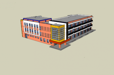 Sketchup学校模型|多层幼儿园学校,教育建筑,现代风格-BIM建筑网