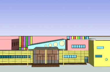 Sketchup学校模型|多层幼儿园学校,教育建筑,现代风格-BIM建筑网