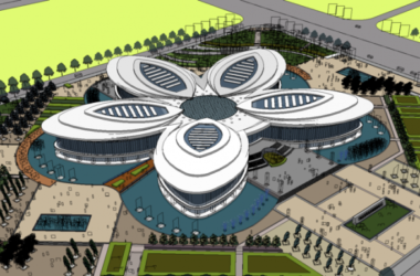 Sketchup文化模型|多层砀山县市民文化活动中心,现代风格-BIM建筑网