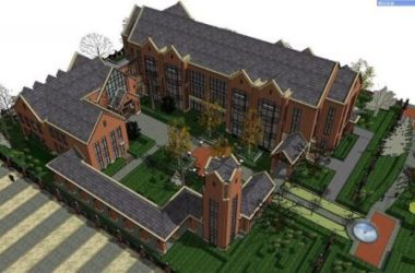 Sketchup学校模型|多层幼儿园学校,教育建筑,英式古典风格-BIM建筑网