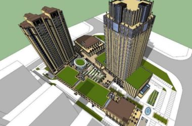 Sketchup综合体模型|多层高层混合综合体, 银行,商业街,超市,高层住宅,新古典风格-BIM建筑网