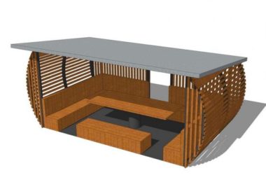 Sketchup素材模型|现代廊架，素材组件-BIM建筑网