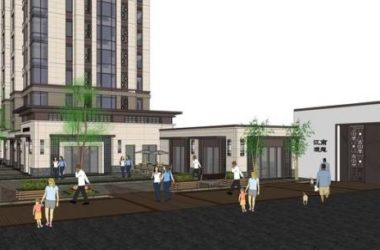 Sketchup住宅模型|高层住宅,底层商业,沿街商业,欧式风格-BIM建筑网