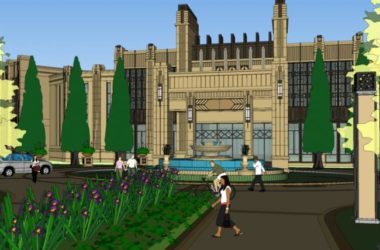 Sketchup景观模型|华润中央公园示范区入口，古典风格-BIM建筑网