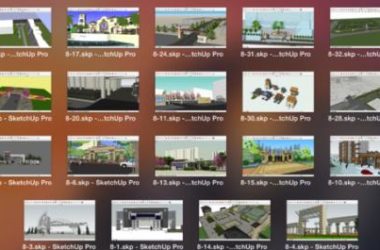 Sketchup素材模型|200个SU小区大门模型,素材组件-BIM建筑网