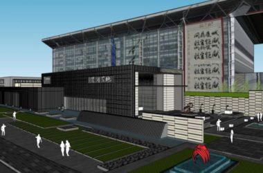 Sketchup商业模型|多层售楼处，现代风格，商业建筑-BIM建筑网
