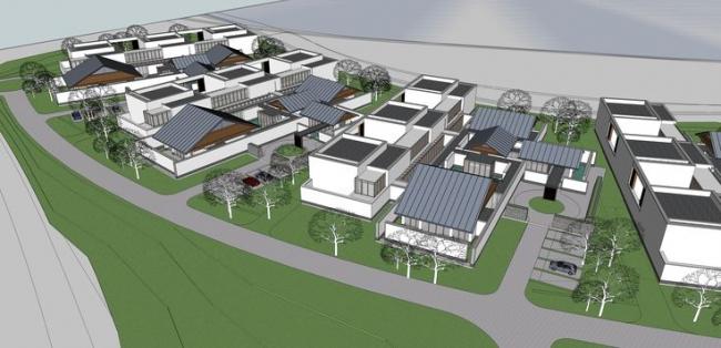 Sketchup住宅模型|多层住宅院落,中式风格 Sketchup住宅模型|多层住宅院落,中式风格