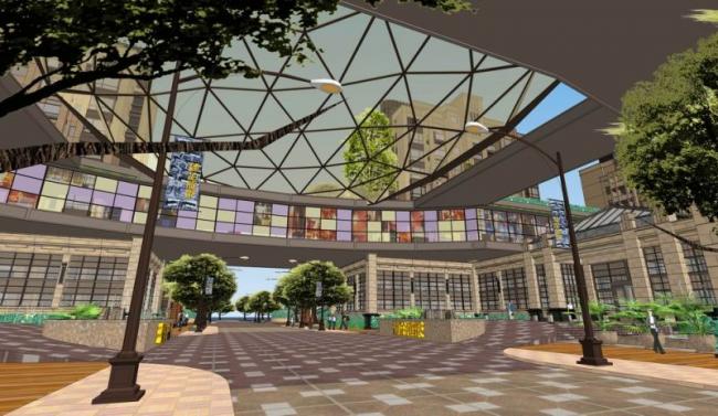 Sketchup景观模型|商业街景观,新古典风格 Sketchup景观模型|商业街景观,新古典风格