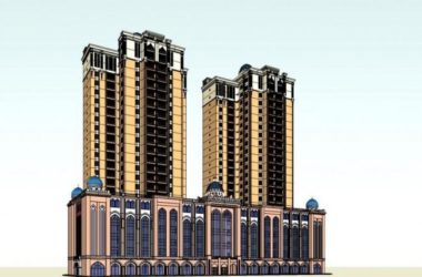 Sketchup住宅模型|高层住宅,古典风格,居住建筑-BIM建筑网