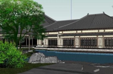 Sketchup文化模型|多层博物馆,文化建筑,中式风格,中式园林,古建-BIM建筑网