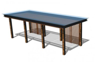 Sketchup素材模型|现代廊架,素材组件-BIM建筑网