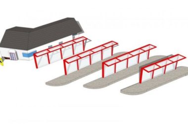 Sketchup素材模型|公交站台,公车站,候车棚,站牌-BIM建筑网