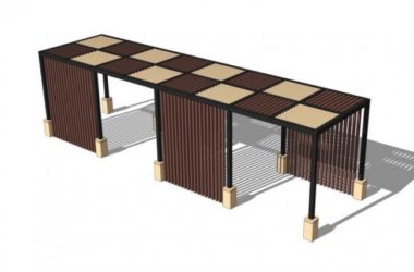 Sketchup素材模型|木廊架,素材组件-BIM建筑网