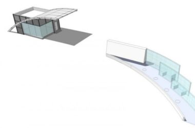 Sketchup素材模型|现代入口大门,素材组件-BIM建筑网