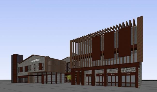 Sketchup商业模型|多层商业街,中式风格 Sketchup商业模型|多层商业街,中式风格