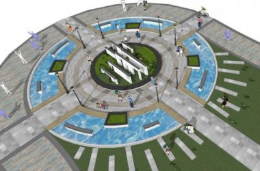 Sketchup景观模型|中式圆形广场景观-BIM建筑网