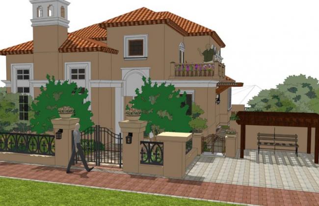 Sketchup景观模型|西班牙别墅庭院景观 Sketchup景观模型|西班牙别墅庭院景观