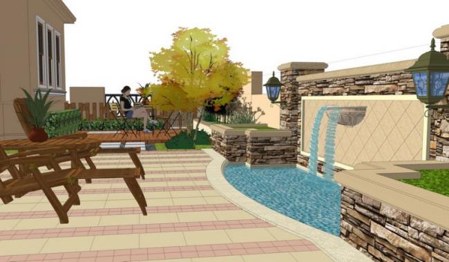 Sketchup景观模型|西班牙别墅庭院景观 Sketchup景观模型|西班牙别墅庭院景观