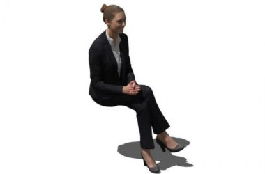 Sketchup素材模型|坐着的女人物,景观素材组件-BIM建筑网