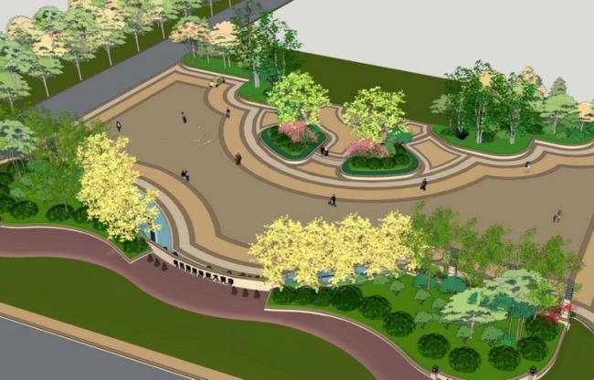 Sketchup景观模型|广场景观,现代风格 Sketchup景观模型|广场景观,现代风格