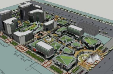 Sketchup商业模型|多层高层混合商业街，高层办公，现代风格-BIM建筑网