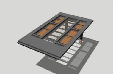 Sketchup素材模型|入口雨棚,景观素材组件-BIM建筑网