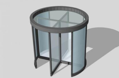 Sketchup素材模型|玻璃旋转门，素材组件-BIM建筑网