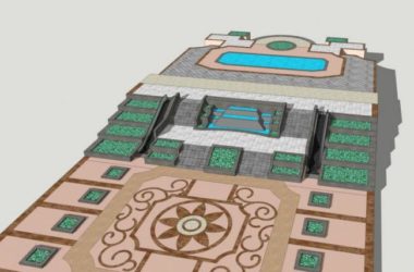 Sketchup景观模型|入口台地景观,现代风格-BIM建筑网