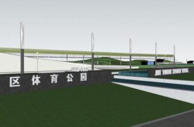 Sketchup景观模型|体育运动公园景观,现代风格,篮球场足球场羽毛球场网球场-BIM建筑网