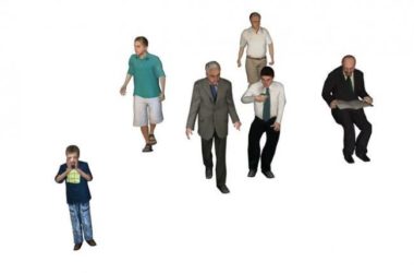 Sketchup素材模型|商业人物，男人坐立人，素材组件-BIM建筑网