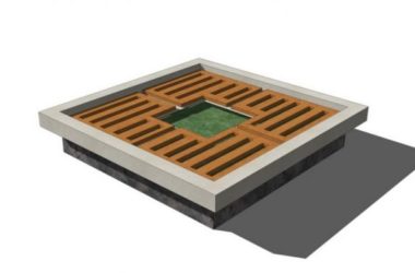 Sketchup素材模型|树池坐凳景观素材组件-BIM建筑网