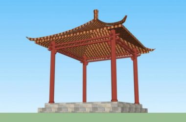 Sketchup小品模型|公园景观亭凉亭,小品,中式风格-BIM建筑网
