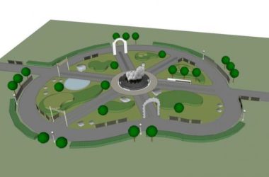 Sketchup景观模型|广场景观景墙,现代风格-BIM建筑网