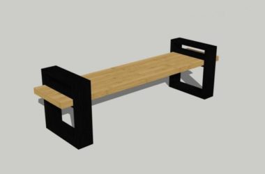 Sketchup素材模型|户外长凳,公共椅公园椅长凳,景观素材组件-BIM建筑网