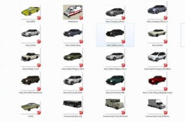 Sketchup素材模型|简单汽车卡车货车合集,素材组件-BIM建筑网