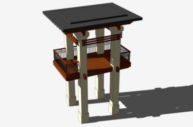 Sketchup小品模型|观景平台,景观小品-BIM建筑网