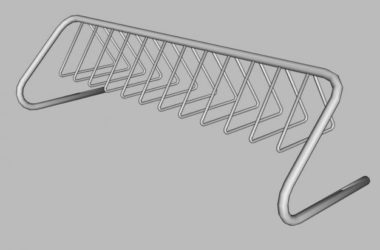 Sketchup素材模型|自行车车架,停车架,单车架,现代风格,素材组件-BIM建筑网