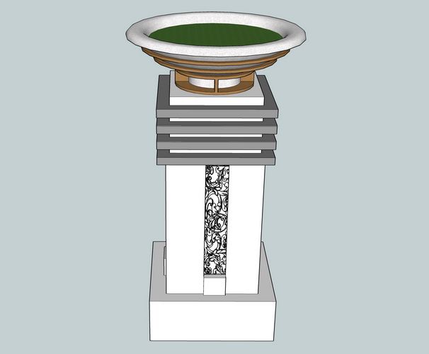 Sketchup素材模型|欧式花钵景观素材组件 Sketchup素材模型|欧式花钵景观素材组件