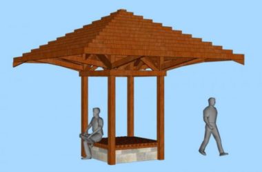 Sketchup小品模型|休闲木凉亭,亭子,小品,景观-BIM建筑网
