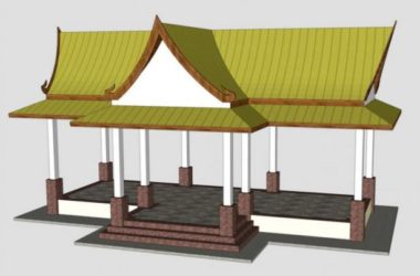 Sketchup小品模型|东南亚风格凉亭,亭子,小品,景观,古典风格-BIM建筑网