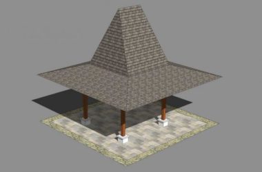 Sketchup小品模型|东南亚风格凉亭亭子,小品,古典风格-BIM建筑网