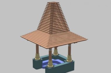 Sketchup小品模型|东南亚风格凉亭,景观,小品,素材组件-BIM建筑网