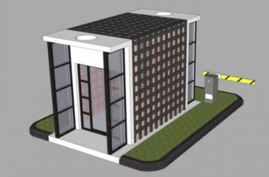 Sketchup素材模型|保安亭保安室收费站岗亭素材组件,小品-BIM建筑网