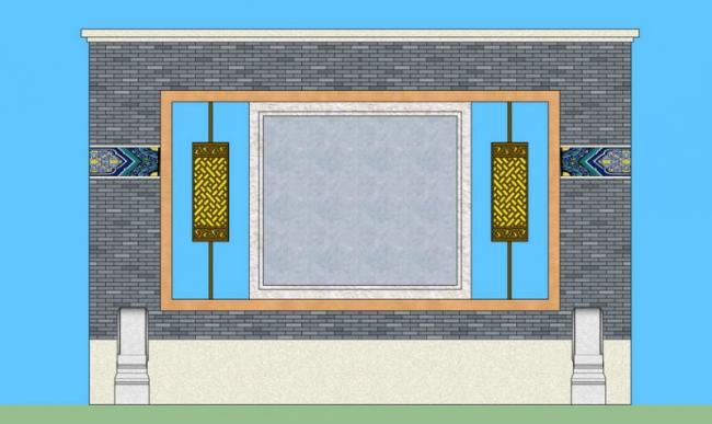 Sketchup素材模型|中式景墙素材组件 Sketchup素材模型|中式景墙素材组件
