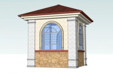 Sketchup小品模型|欧式保安亭保安室门卫岗亭素材组件,古典小品-BIM建筑网
