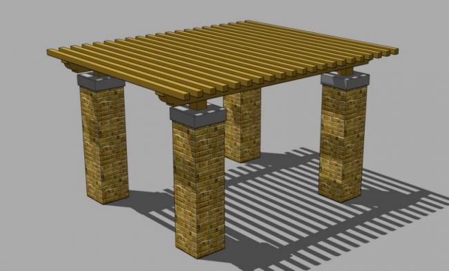 Sketchup素材模型|景观花架素材组件 Sketchup素材模型|景观花架素材组件