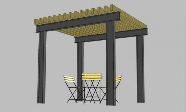 Sketchup素材模型|休闲花架景观素材组件 Sketchup素材模型|休闲花架景观素材组件