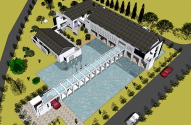 Sketchu工业厂房|多层水电厂办公楼,中式风格,工业建筑,厂房-BIM建筑网