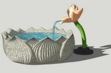 Sketchup素材模型|欧式水景跌水场景,景观素材组件-BIM建筑网